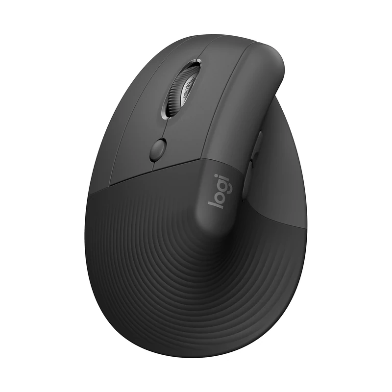 Logitech Lift Left Vertical Ergonomic Mouse, Left-handed, Wireless, Bluetooth or Logi Bolt USB, Quiet clicks, 4 buttons, compatible with Windows/macOS/iPadOS, Laptop, PC - Graphite