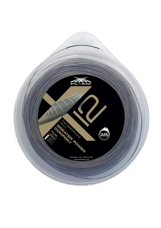 Still in Black X12 Adult Unisex Tennis Cord, Gold, 200 m Reel