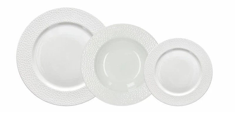 Tognana Golf, Dishes for 6 People, 18 Pieces, Porcelain, White