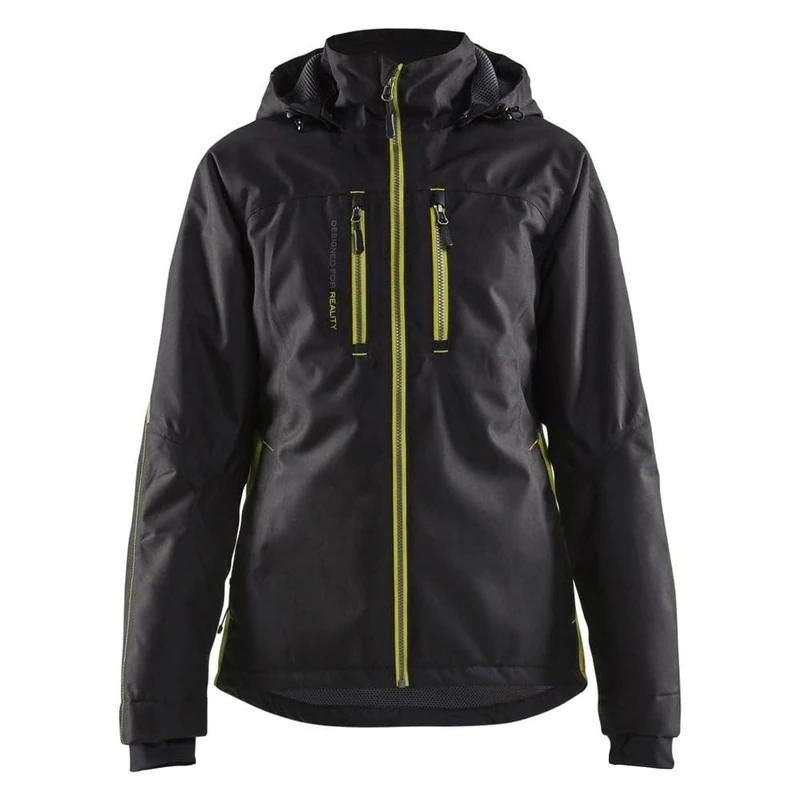 Blaklader 497219779933L Women's Functional Jacket, Lightly Lined, Black/Yellow, Size L