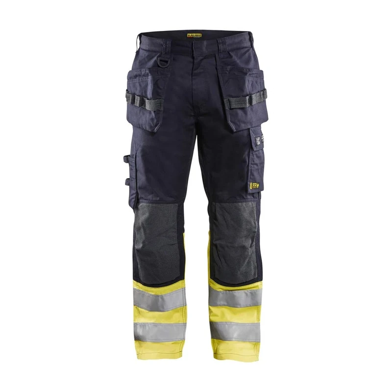 Blaklader 148915128933C154 Multinorm Inharent Work Trousers, Navy/Yellow, Size C154