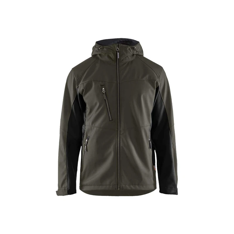 Blaklader 475325164599L Softshell Hooded Jacket, Dark Olive Green, Large