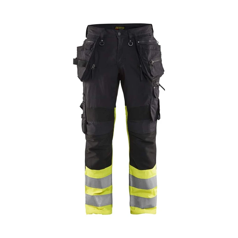 Blakläder 199413309933C148 Hi-Vis Stretch Trousers, Black/Yellow, Size C148