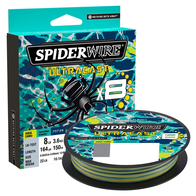 SpiderWire Superline Ultracast Braid, Aqua Camo, 65lb | 29.4kg, 328yd | 300m Fishing Line