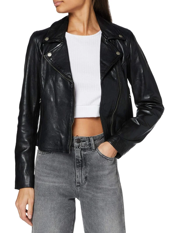 Freaky Nation Women's Bali-FN SC Leather Jacket, Black, X-Small