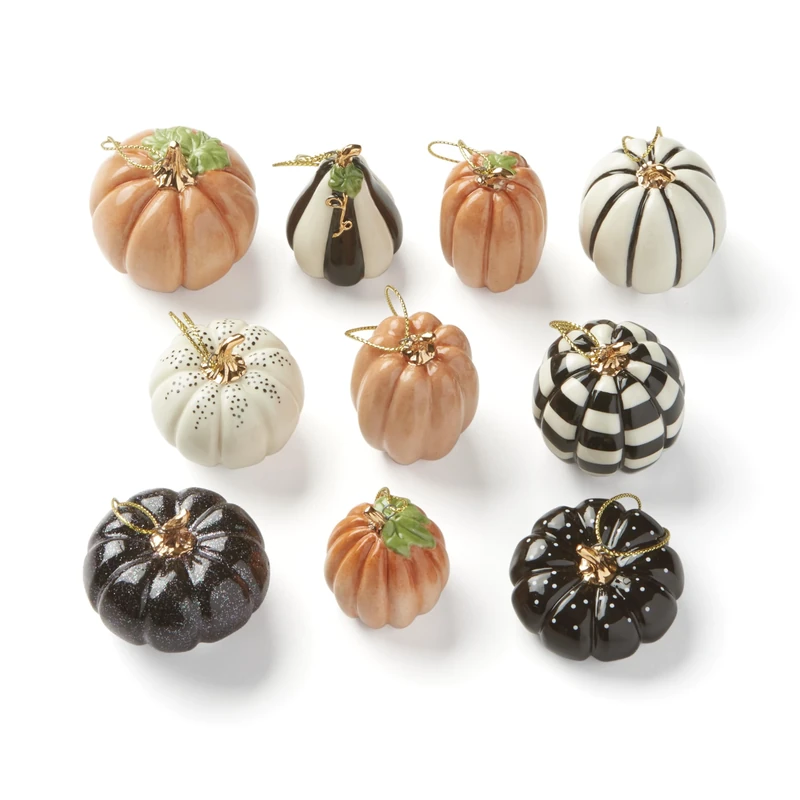 Lenox Mini Pumpkin 10-Piece Ornament Set, 0.75 LB, Multi