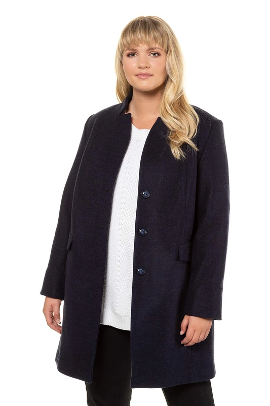 Ulla Popken Women's 2002-420 Coat, Blue (Dunkelblau 70), 16