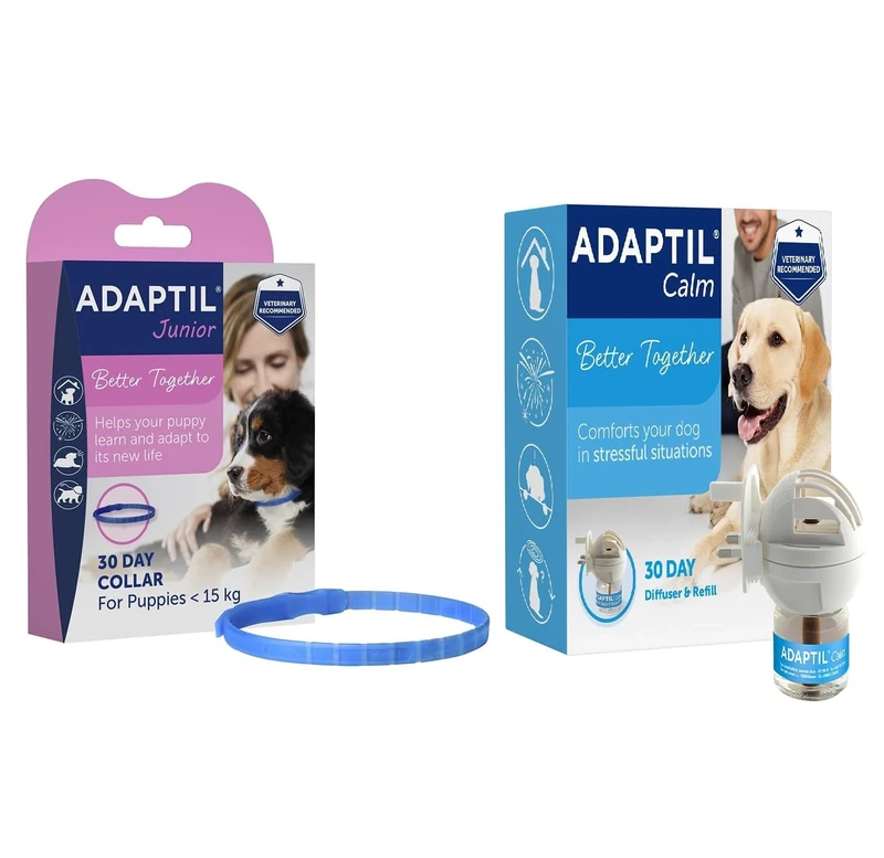 ADAPTIL Junior Adjustable Collar for puppies with Calm Home 30 Day starter kit - Diffuser and Refill