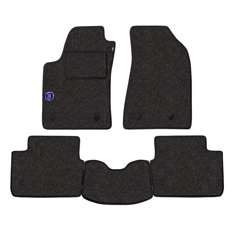 PROPOSTEONLINE Floor Mat Set for Suzuki Baleno from 2016 Onwards Automotive Carpet Grey with Logo - Image 1