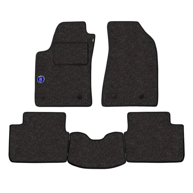 PROPOSTEONLINE Car Mat Set for Dacia Sandero from 2021 Onwards Automotive Carpet Grey with Logo