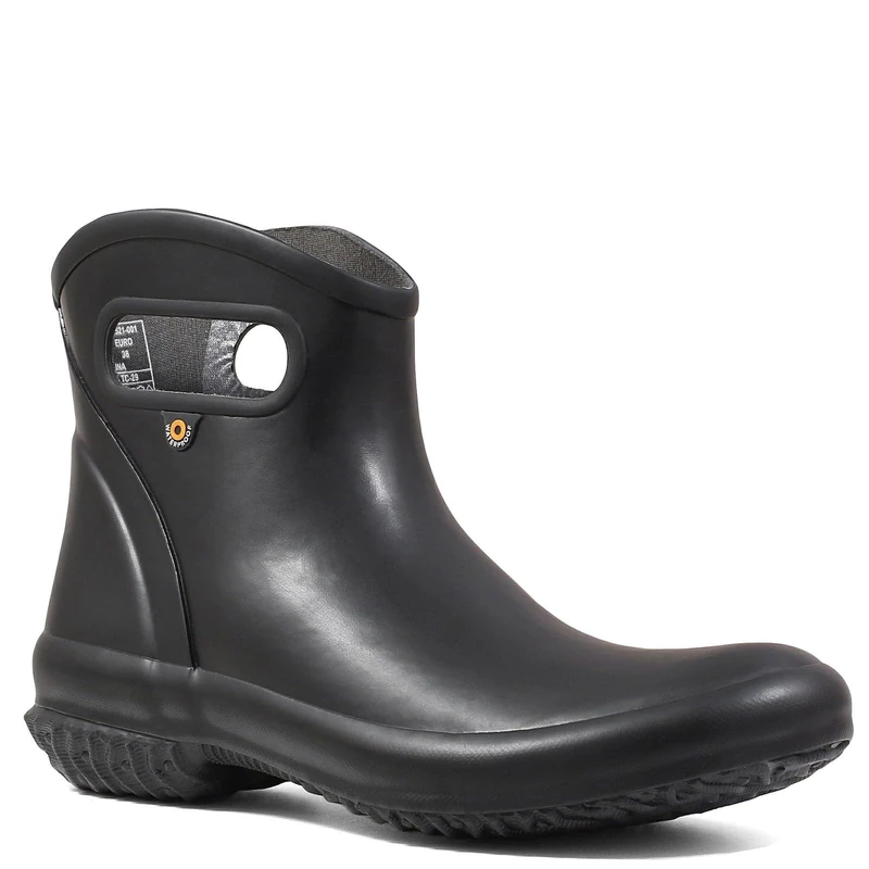 BOGS Women's Patch Ankle Boot Solid Rain, Black, 6 UK