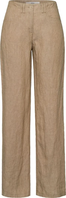 BRAX Women's Style Farina Pure Linen Trousers, 28 Toffee, 31W x 32L