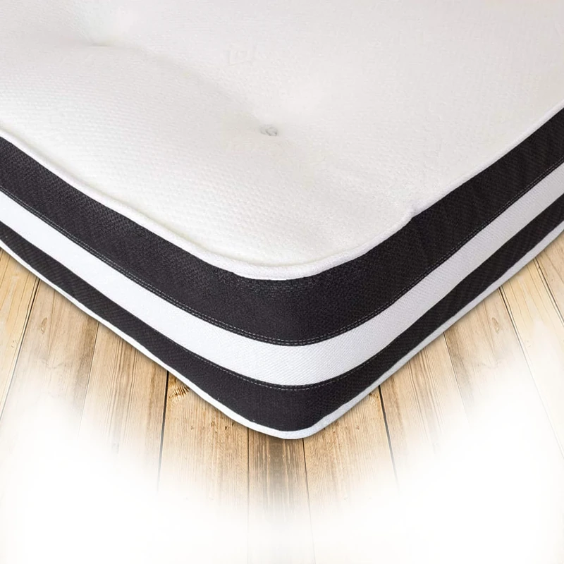 Starlight Beds 3D Quilted Tuft Double Memory Foam Mattress. 20cm Deep Sprung Hand Tufted Mattress with Memory Foam Layer, Soft Comfort. 4ft6 x 6ft3 (135cm x 190cm)