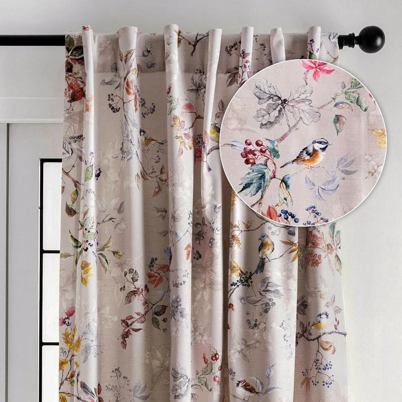 Maison d' Hermine Curtains 100% Cotton Curtain Single Panel Easy Hanging with a Rod Pocket & Loop for Farmhouse, Office & Living Rooms, Equinoxe - Multi - Spring/Summer (50"x96") - Image 1