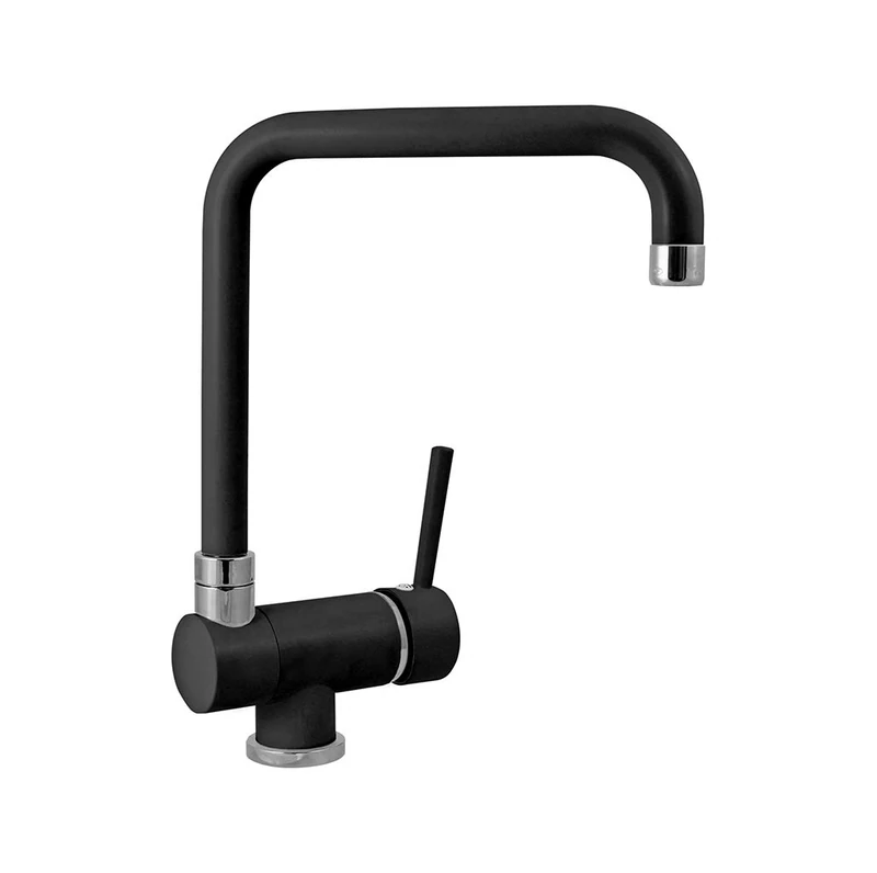 NOVOMIX Single Lever Kitchen Mixer Plados with Folding spout for subwindow - Matt Black