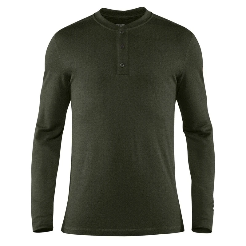 FJALLRAVEN Men's Singi Merino Henley Man, Deep Forest, M UK