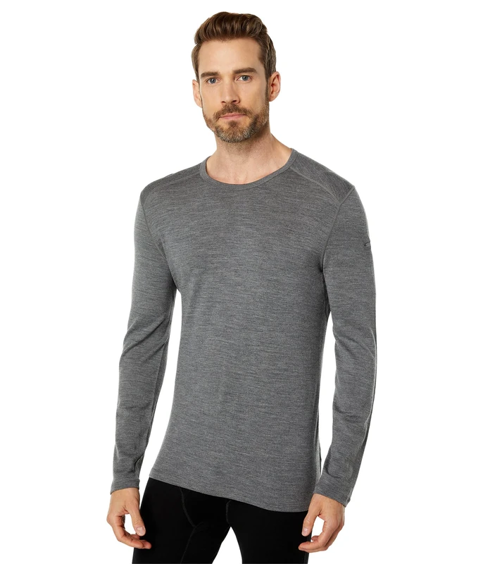 Icebreaker Mens 260 Tech LS Crewe Men's Long-Sleeved T-Shirt, Mens, Long Sleeve t-Shirt, 104371013M, Gritstone HTHR, M - Image 1