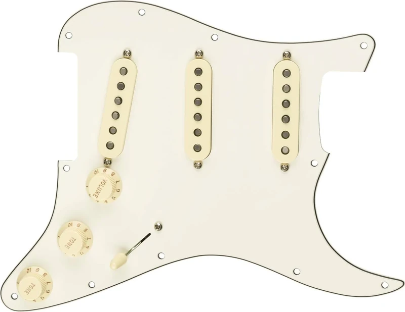 Fender Pre-Wired Strat Pickguard, Original '57/'62 SSS, Parchment 11 Hole PG