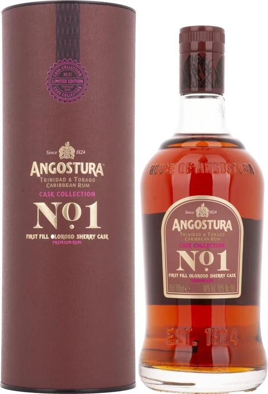 Angostura No.1 | Ultra Premium Caribbean Rum | 40% ABV | 70cl | Limited Edition | Oloroso Sherry Cask Finish | Full bodied | Notes of Roasted Nuts & Sherry