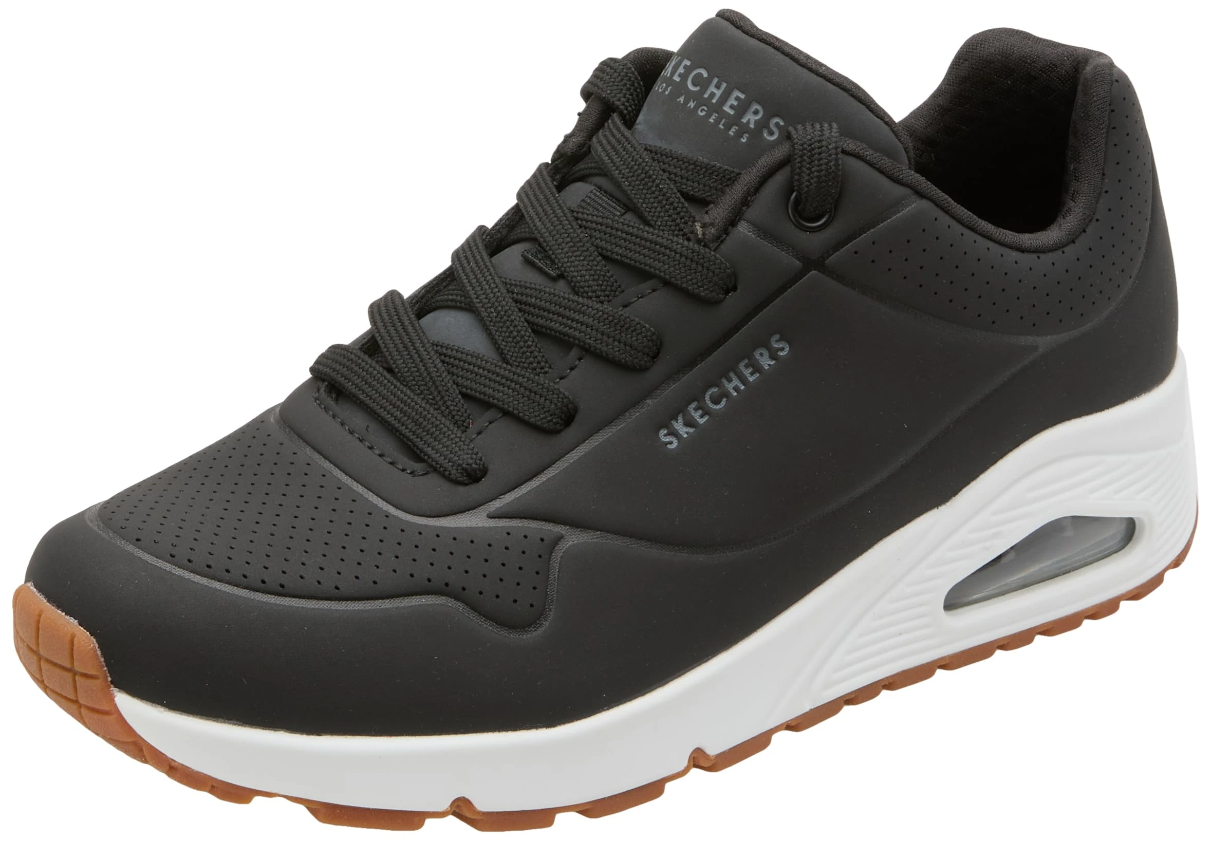 Skechers Women's Uno Stand on Air Sneaker, Black White, 3.5 UK Wide