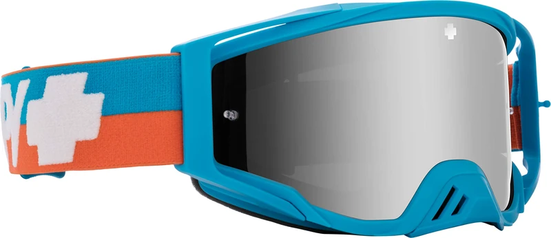 Spy+ - Foundation Plus, Bolt Blue, HD Smoke with Silver Spectra Mirror HD Clear, Large-Extra Large, Moto Goggles, Unisex, Adult