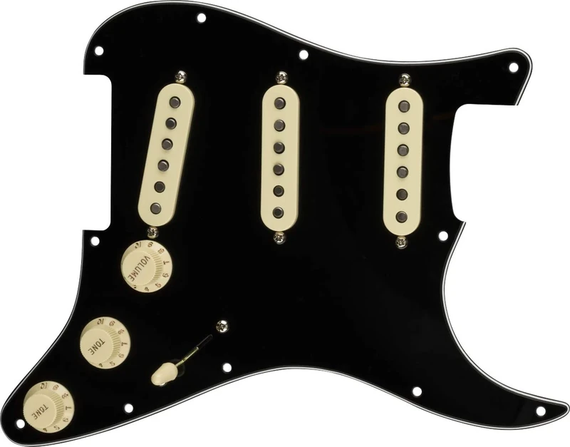 Fender Pre-wired Pickguard Strat Original '57/'62 - S/S/S - Black, (992345506)
