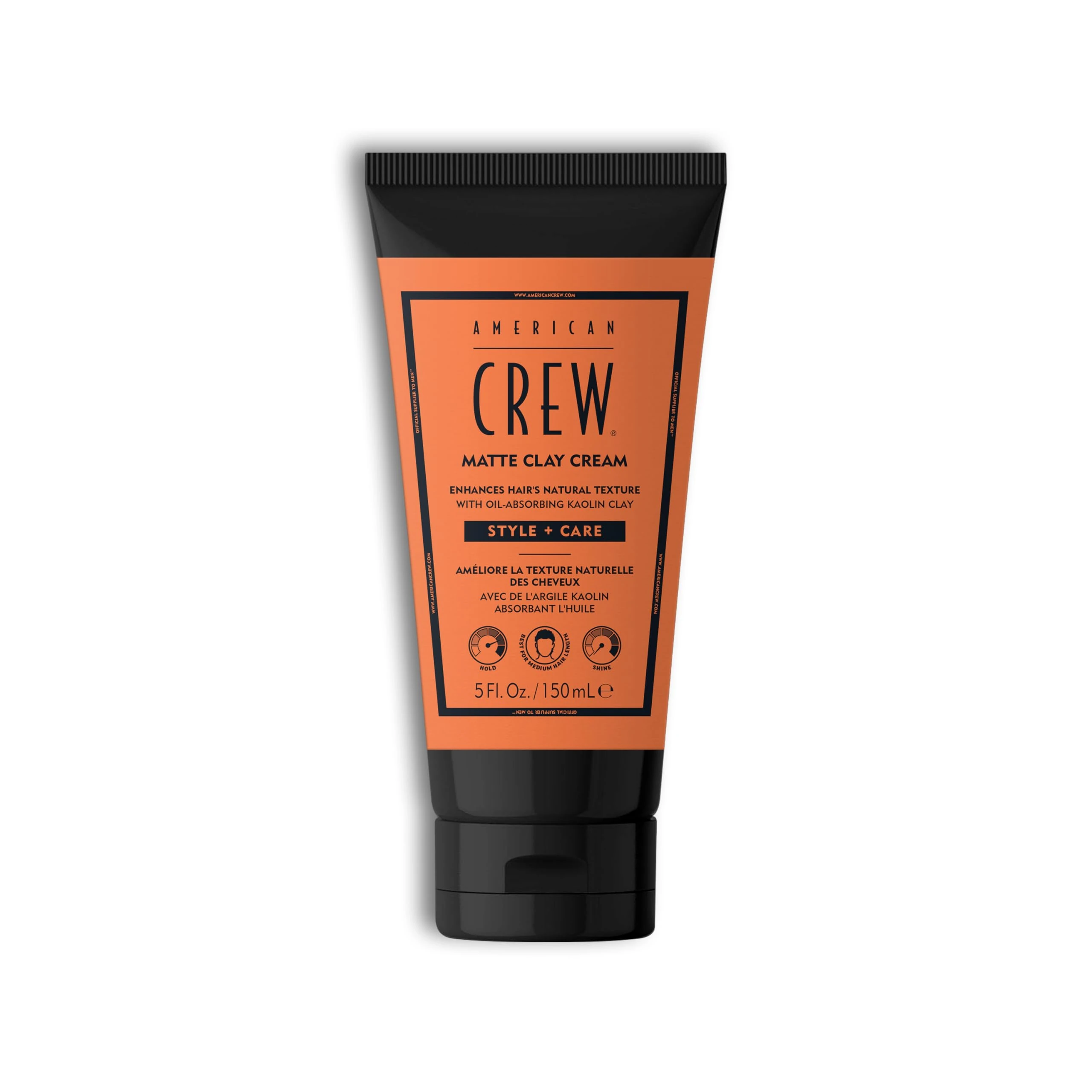 American Crew Matte Clay Cream - Hybrid hair styling clay gel for men | Absorbs Hair Oil & Detoxifies | Medium hold with matte finish | Natural Hair Gel for Men