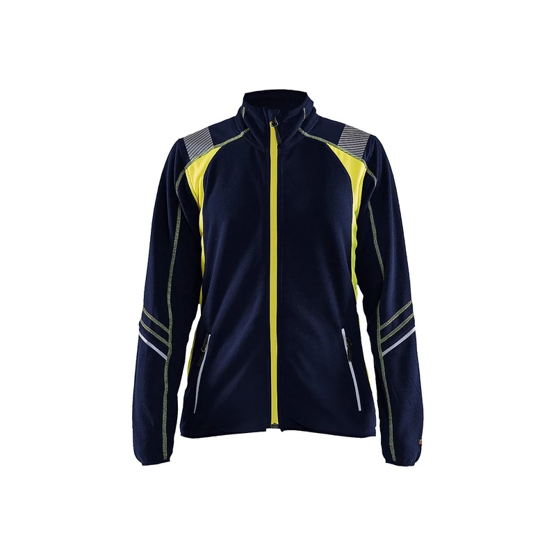Blaklader 497310108933XXXL Women's Microfleece Jacket, Navy/Yellow, Size XXXL