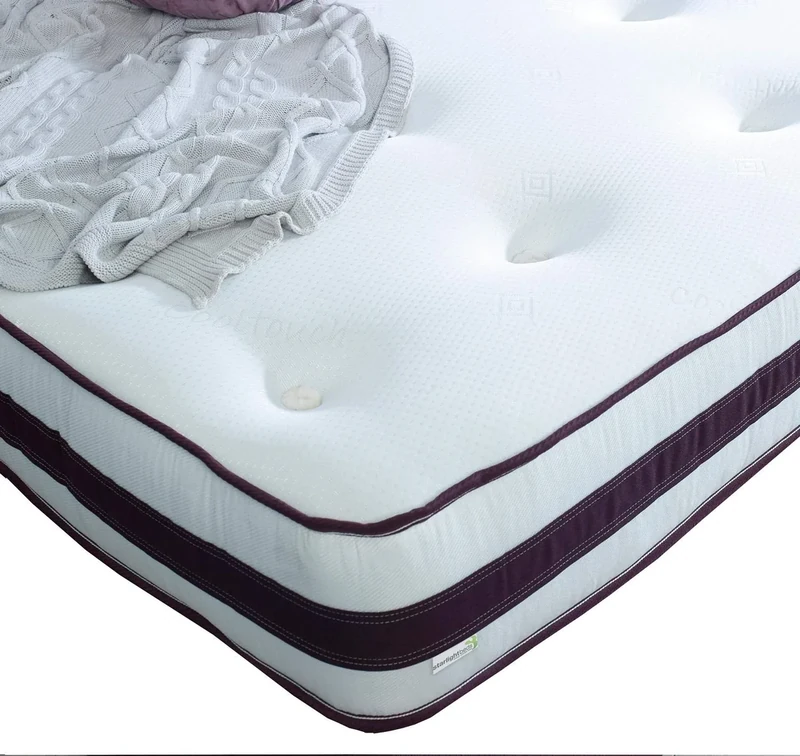 Starlight Beds - 4ft Small Double Mattress. Dual Sided Purple 3D Tufted Sprung Mattress (120cm x 190cm) (4ft x 6ft3) 4ft Mattress