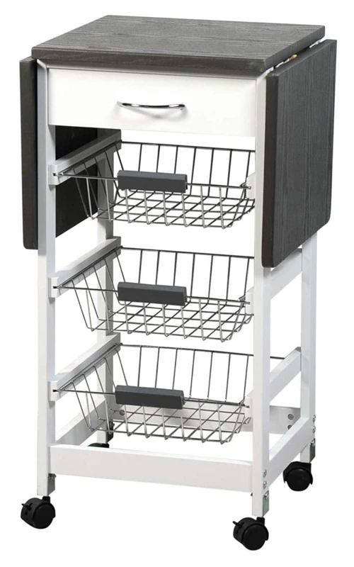 Kesper 25816 13 Kitchen Trolley, Serving Trolleys, Kitchen Cart, 97 x 37 x 75.5 cm, Wood, 45/97 x 37 x 75,5 cm