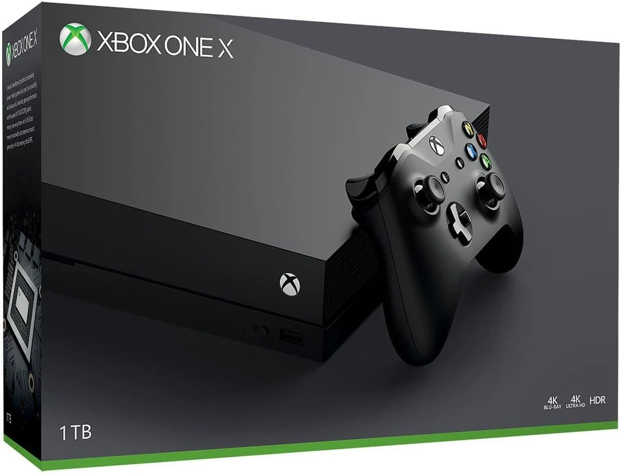 Microsoft Xbox One X 1TB Console, Black, 18.5" x 12" x 5" (Refurbished) (Renewed)