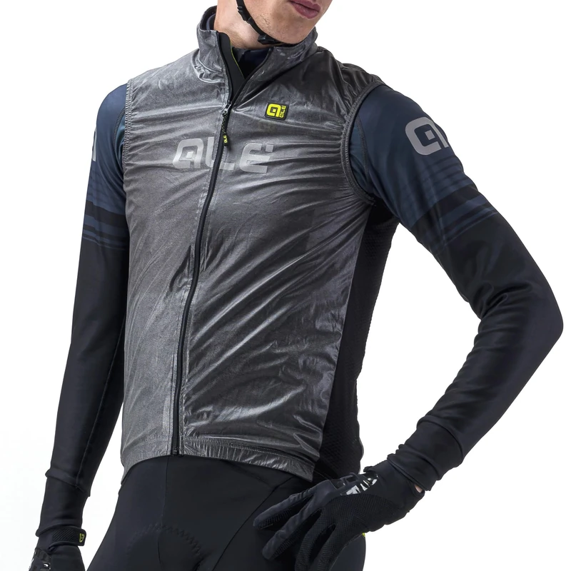 Alé Cycling Men's Guscio Reflective Gilet, Black, 3XL