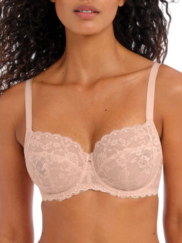 Freya Women's Offbeat Underwire Side Support Bra Plunge, Opaque, Natural Beige, 34E