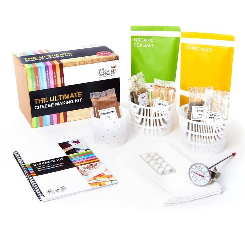 The Ultimate Cheese Making Kit - Makes 40 Batches of 10 Different Cheeses, Including Mascarpone Cheese | Perfect Cheese Gift Set (with Recipe Book and Ingredients)