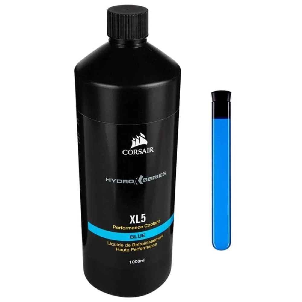 Corsair Hydro X Series XL5 Performance Coolant (Vibrant Translucent Colour, Long-Life Composition, Enhanced Anti-Corrosion and Anti-Bacterial Inhibitors) 1 Litre - Blue