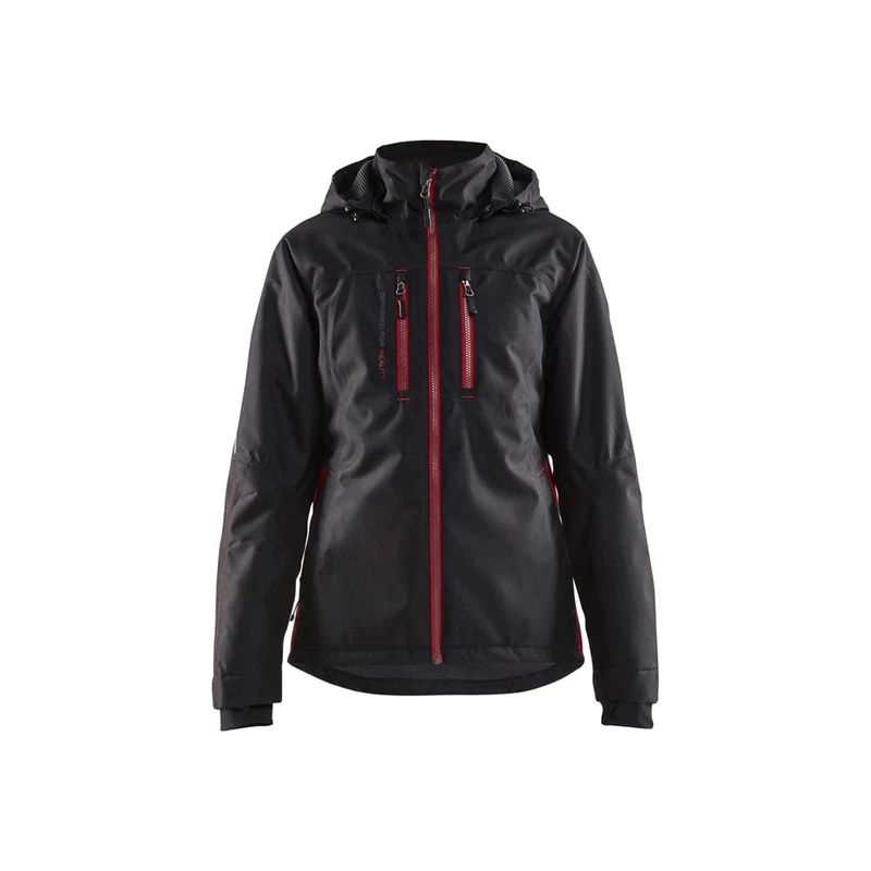 Blaklader 497219779956L Women's Functional Jacket, Lightly Lined, Black/Red, Size L