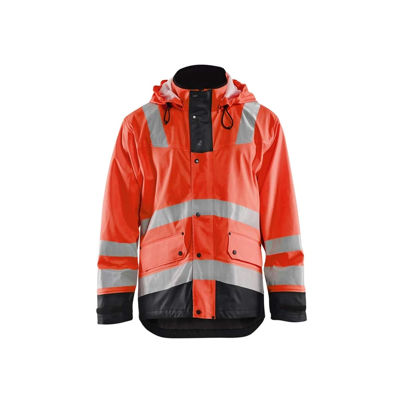 Blaklader 430720035599XS Lined Level 2 Raincoat, High Vis Red/Black, Size XS