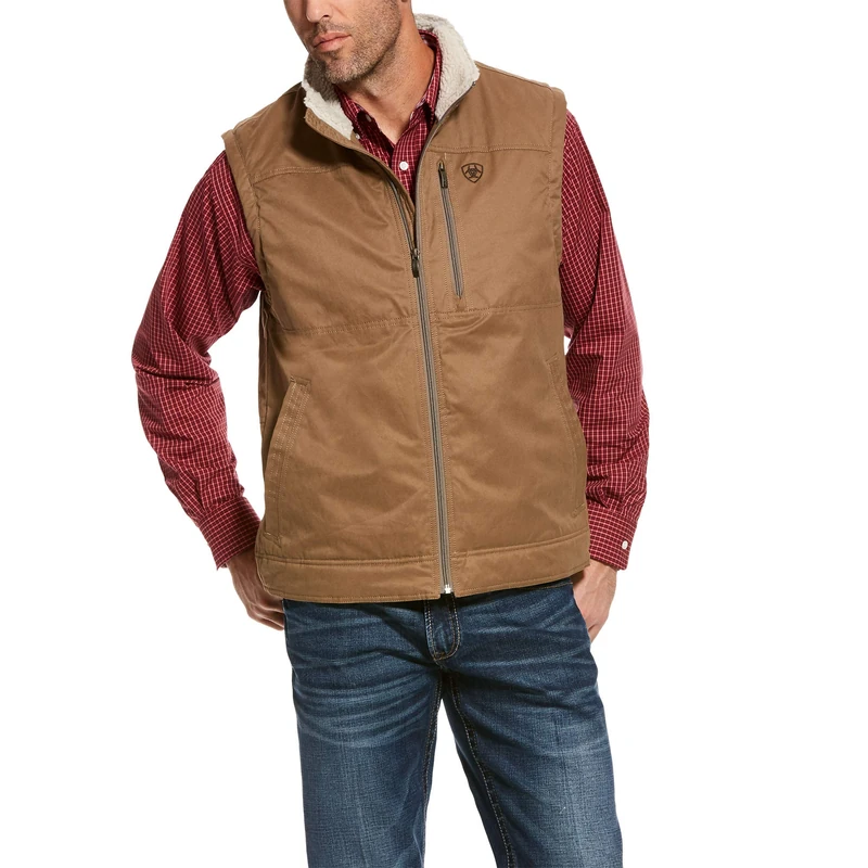 ARIAT Men's Grizzly Canvas Vest - - Medium