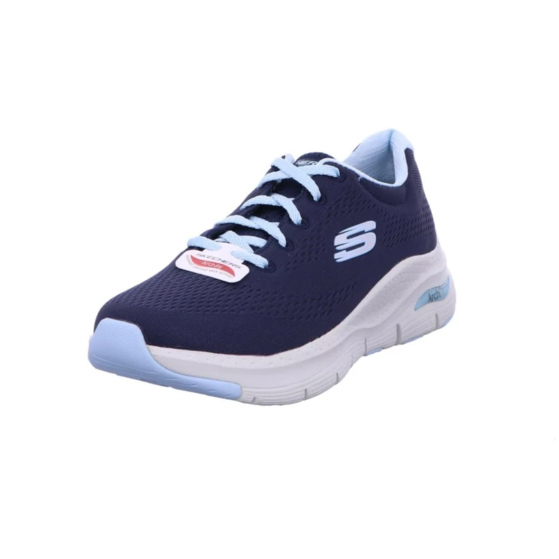 Skechers Women's Arch Fit Big Appeal Sneaker,Navy Knit Mesh / Lt Blue Trim,7 UK