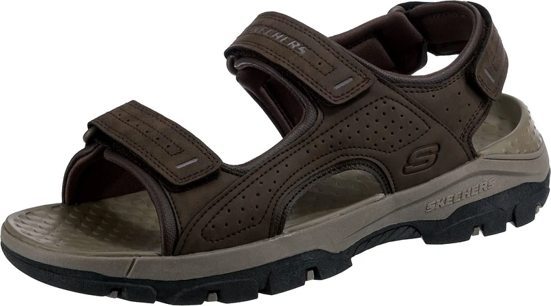 Skechers Men's TRESMEN Garo Sandal, Chocolate Synthetic, 6 UK