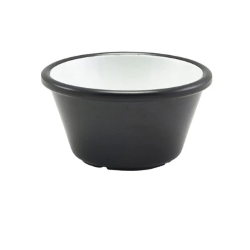 Genware E278-03 Two Tone Melamine Ramekin, Black, 59mL Capacity, 65mm Diameter, Pack of 24
