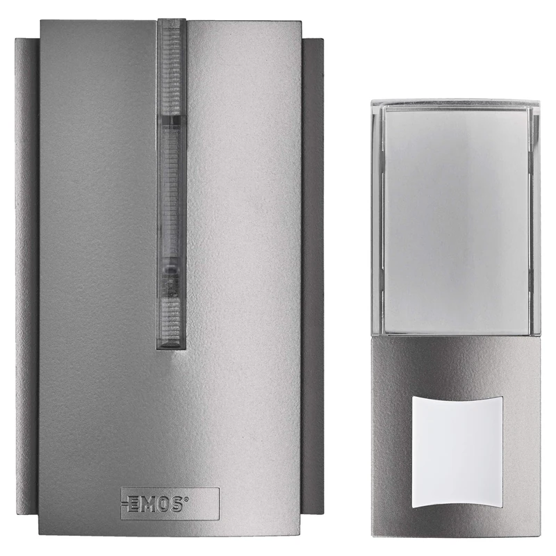 EMOS P5760 Wireless Doorbell Set with Repeater Unlimited Range and USB Output / 5-Level Volume up to 85 dB/LED Display / 16 Melodies/Memory Function