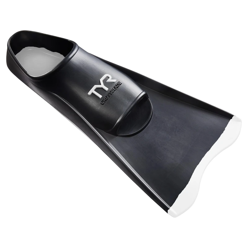 TYR unisex adult Crossblade Fins 2.0 Footwear, Black/White, Large US