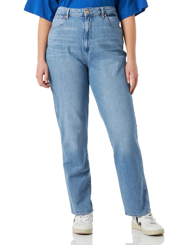 Wrangler Women's Mom Straight Jeans, Multicolor, W32 / L32