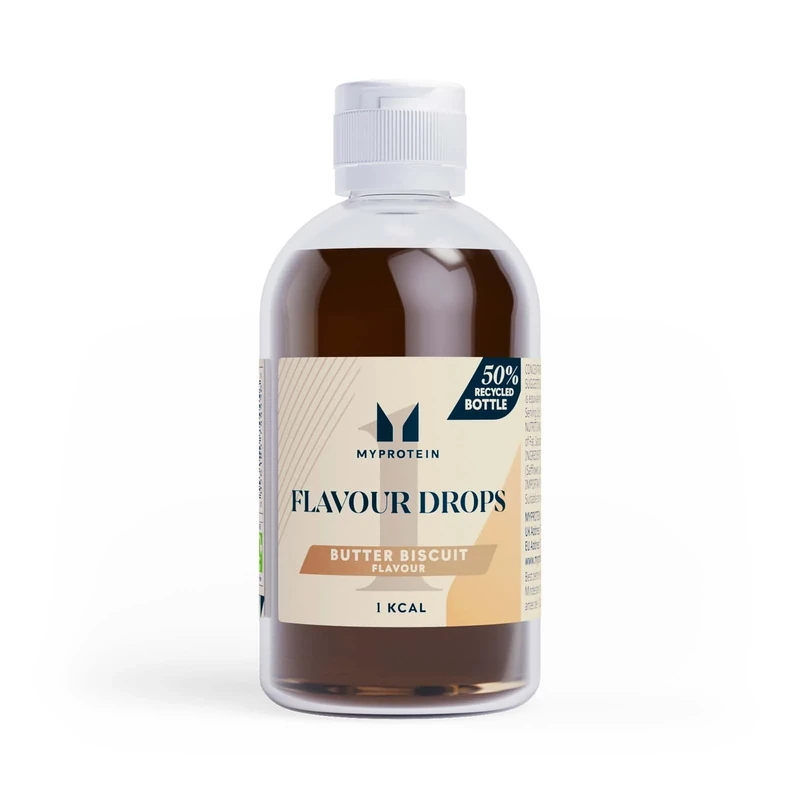 MyProtein FlavDrops – Butter Biscuit, 50ml | Zero-Calorie Flavor Drops for Protein Shakes, Smoothies, and Meal Replacements - Image 1