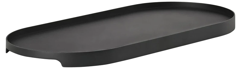 Zone Denmark - Oval tray - in powder-coated steel - 35 x 16 x 1.8 cm - Elegant multifunctional accessory for serving, decorating and organizing - ideal for kitchen, bathroom or living room - black