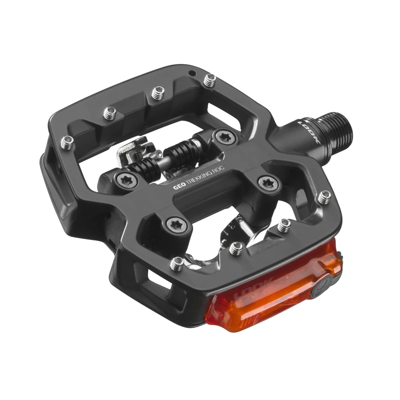 LOOK Cycle - GEO Trekking Roc Vision Bike Pedals - Ultra-Robust Aluminum Hybrid Pedals - 1 Clipless Face, 1 Flat Face - Clip System - Ideal for Off-Road Use