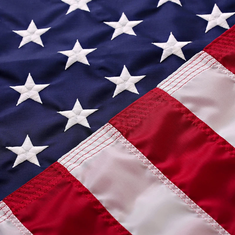 American Flag for Outside 3x5 (Pack of 3) Made in USA - USA Flag, Outdoor Heavy Duty American US Flag with Embroidered Stars and Sewn Stripes American Flags for High Wind- All Weather Flags