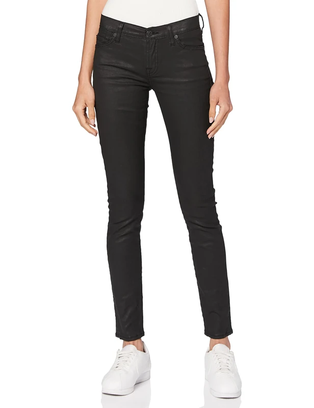 7 For All Mankind Women's Soft Winter Skinny Jeans, Black (Black KK), W23/L29 (Size: 23)