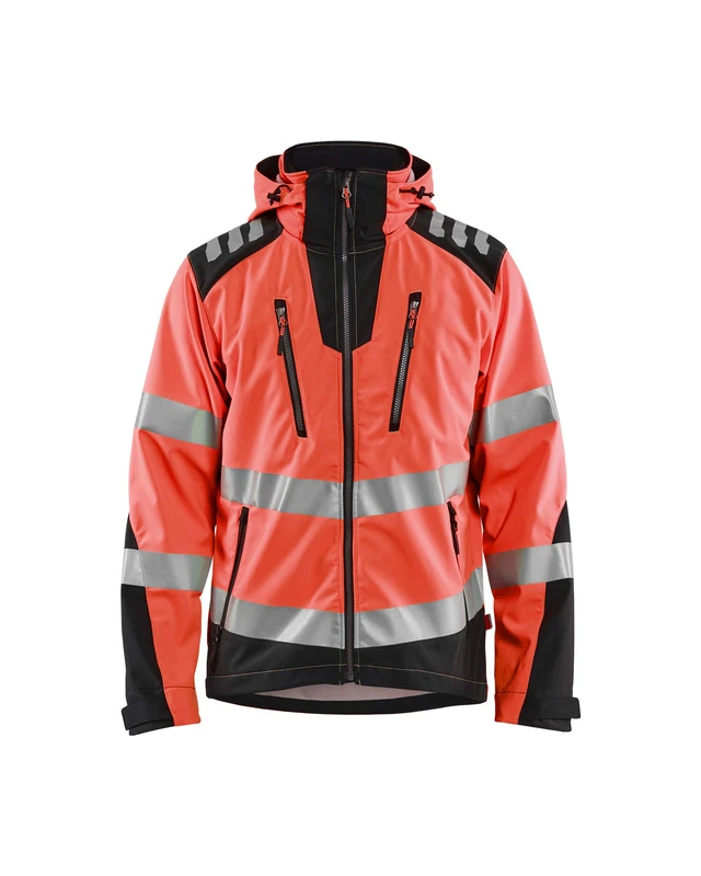 BLÅKLÄDER Hi Vis Softshell Men XXXL Red/black